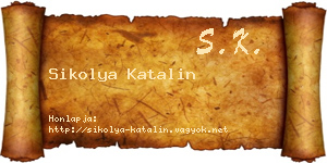 Sikolya Katalin névjegykártya
